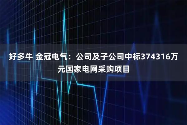 好多牛 金冠电气：公司及子公司中标374316万元国家电网采购项目